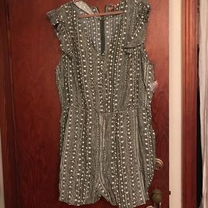 Green print romper